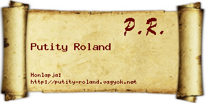 Putity Roland névjegykártya